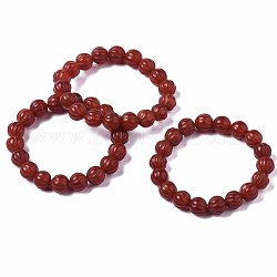 Bracelets en perles extensibles cornaline naturelles, citrouille, diamètre intérieur: 2-1/4 pouce (5.8 cm), 8-1/8 pouce (20.6 cm), perle: 12 mm
