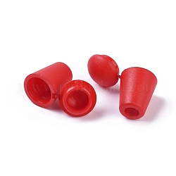 Extremos desmontables de plástico del tapón de campana, con tapa de cierre, Para accesorios con cordón de mochila, rojo, 18x12mm, agujero: 4.5 mm