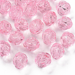 Прозрачные акриловые бусины, для изготовления украшений ко дню матери, роза, розовые, 25x22.5 мм, отверстие : 2.5 мм, Около 79 шт / 500 г
