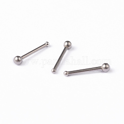 304 Stainless Steel Nose Studs, Nose Bone Rings, Nose Piercing Jewelry, Stainless Steel Color, 10mm, Bar Length: 1/4