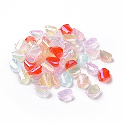 Transparent Acrylic Imitation Jelly Beads, Twist Oval, Mixed Color, 15x13x6mm, Hole: 2.5mm