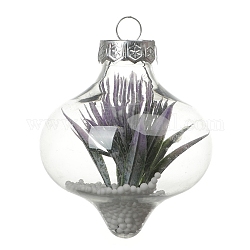 Décorations de pendentifs boule remplissables en plastique transparent, ornement suspendu de sapin de noël, lanterne, 135x65mm