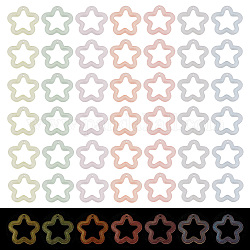 Pandahall elite 112 pz 7 colori pendenti acrilici luminosi trasparenti, con polvere di scintillio, stella, colore misto, 29.5x30.5x5mm, Foro: 1.8 mm, 16 pz / colore