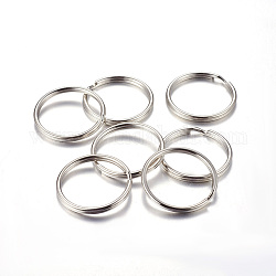 Anelli portachiavi di ferro, accessori di chiusura portachiavi, platino, 30x3mm, diametro interno: 26mm