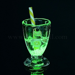 Pendentifs lumineux en résine transparente, breloques de boisson aux fruits, banane, 30.5x16mm, Trou: 1.8mm