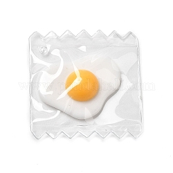 Graziosi ciondoli in plastica, con cabochon in resina all'interno, ciondoli di caramelle, uovo, 29~29.5x29~29.5x5~6mm, Foro: 1 mm