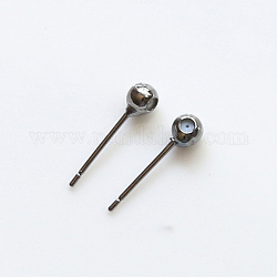 Brass Witch Wand Ball Head Pins, with Silicone Ball, for Baroque Pearl Making, Gunmetal, 15.5x4mm