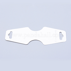 Cartes d'affichage en carton, utilisé pour le collier, bracelet et pendentifs mobiles, blanc, 124x46x0.3mm