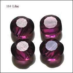 Perles d'imitation cristal autrichien, grade AAA, facette, plat rond, violet, 6x3.5mm, Trou: 0.7~0.9mm