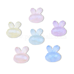 Transparent Acrylic Beads, with Glitter Powder, Rabbit, Mixed Color, 28.5x25x14.5mm, Hole: 3.5mm, about 99pcs/500g