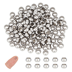 Unicraftale 200pcs 5mm rondelle perles d'espacement en acier inoxydable perles en vrac métal petit trou perles d'espacement surface lisse perles trouver pour le bricolage bracelet collier fabrication de bijoux artisanat, trou 3 mm
