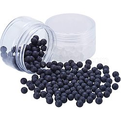Perles de verre transparentes nbeads, mat, ronde, couleur mixte, 8mm, Trou: 1.3~1.6mm, 200 pcs / boîte, 2boxes / set, environ 400 pcs / ensemble