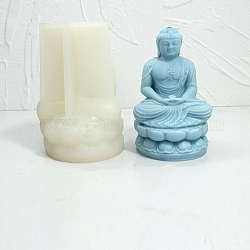 Stampi in silicone per candele Buddha, per la realizzazione di candele profumate, bianco, 8.5x13.3cm
