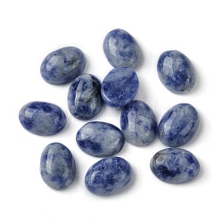 Cabujones de jaspe de punto azul natural, oval, 8~8.5x6~6.5x2.5~3.5mm