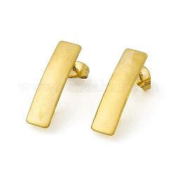304 Stainless Steel Stud Earrings Finding, Rectangle, with Vertical Loop, Golden, 21.5x6mm, Hole: 3.5x4mm, Pin: 0.85mm