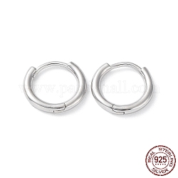 925 orecchini a cerchio in argento sterling rodiato, anello rotondo, Vero platino placcato, 14x2mm
