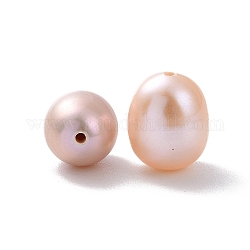 Perlas naturales abalorios de agua dulce cultivadas, medio-perforado, arroz, cardo, 8~9x7mm, agujero: 0.9 mm