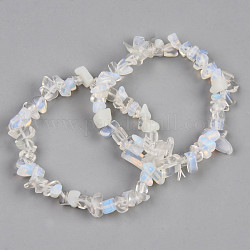Unisex Chip Opalite Perlen Stretch Armbänder, Innendurchmesser: 1-3/4~2 Zoll (4.5~5 cm)