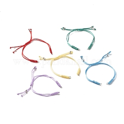 Accessori per la creazione di braccialetti con cordino intrecciato in nylon regolabile, con perline in ottone e 304 anello di salto in acciaio inossidabile, colore misto, 9-5/8 pollice (24.5 cm)
