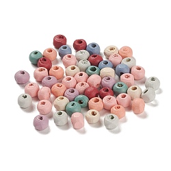 Perles de bois d'érable naturel peintes à la bombe, rondelle, couleur mixte, 6.5x5mm, Trou: 2mm, environ 7142 pcs/500 g