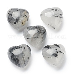 Piedra natural del amor del corazón del cuarzo rutilado, piedra de palma de bolsillo para el equilibrio de reiki, 19.5x20x13mm