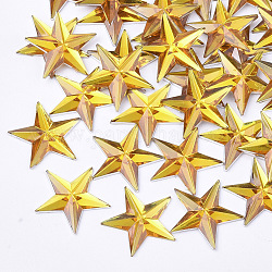 Cabochons plásticos, estrella, oro, 13x14x1.5mm