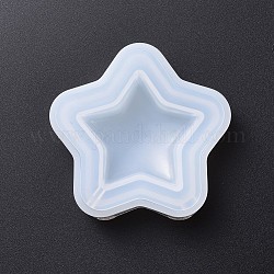 Shaker Mold, DIY Quicksand Jewelry Silicone Molds, Resin Casting Molds, For UV Resin, Epoxy Resin Jewelry Making, Star, White, 60mm, 2pcs/set