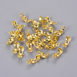 Iron Bead Tips Knot Covers, Golden, 8x4mm, Hole: 1.5mm, Inner Diameter: 3mm