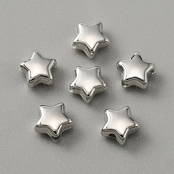 Placage de perles en plastique abs, étoiles du nord, platinée, 5.5x6x3mm, Trou: 1mm, environ 1000 pcs / sachet 