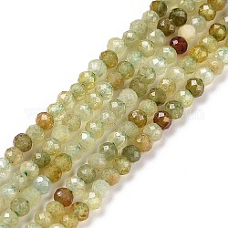 Naturali verdi perle granato fili, sfaccettato, tondo, 2mm, Foro: 0.3 mm, circa 189pcs/filo, 15.55 pollice (39.5 cm)