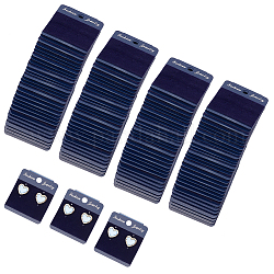 Olycraft プラスチック イヤリング ディスプレイ カード  ベルベットで覆われた  ワードファッションジュエリーと長方形  ミッドナイトブルー  5.8x4.5x0.1cm  穴：6mm