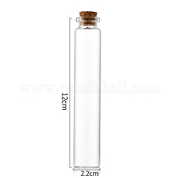 Botella de vidrio, con tapón de corcho, deseando botella, columna, Claro, 2.2x12 cm, capacidad: 30ml (1.01fl. oz)