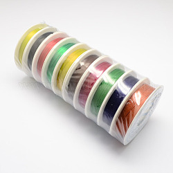 Круглая медная проволока для изготовления ювелирных изделий, разноцветные, 24 датчик, 0.5 мм, около 22.96 фута (7 м) / рулон, 10 рулон / набор