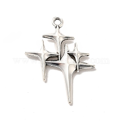 Alloy Pendants, Cross with Star, Antique Silver, 29.5x23x3mm, Hole: 1.6mm