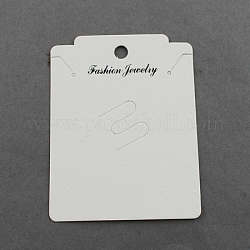 Carte di collana in cartone, rettangolo, bianco, 79x61x0.5mm