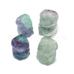 Natural Fluorite Sculpture Display Decorations, for Home Office Desk, Dog, 20.5~22x20~23x27~30mm