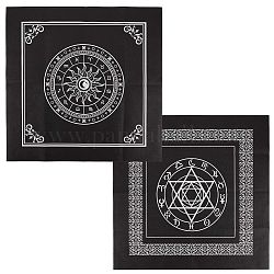 CREATCABIN 2Pcs Altar Cloth Sun Pentagram Celestial Constellation Tarot Card Deck Spiritual Tapestry Tablecloth Power Sacred Cloth Astrology for Divination Pendulum Witchcraft Supplies Pagan 19.68in