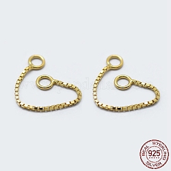 925 catenina in argento sterling, oro, 30x0.8mm, Foro: 1 mm