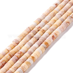 Chapelets de perles en howlite naturelle, perles heishi, disque plat/disque, 6x3mm, Trou: 0.8mm, Environ 123 pcs/chapelet, 15.87 pouce (40.3 cm)
