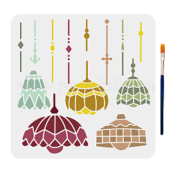 Mayjoydiy lampada bohémien stencil lampadario lampada stencil luci della festa modello 11.8×11.8 pollici con pennello materiale flessibile lavabile per animali domestici per la decorazione domestica insegna in legno
