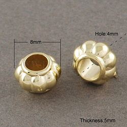 CCB Plastic European  Beads, Large Hole Beads, Oval, Golden, about 8mm in diameter, 5mm thick, hole: 4mm, 3600pcs/500g