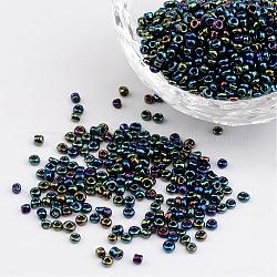 12/0 iris abalorios de la semilla de cristal redondo, colorido, 2mm, agujero: 1 mm, aproximamente 3304 unidades / 50 g