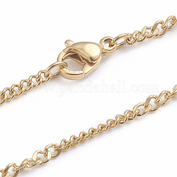 Collares de cadena de 304 acero inoxidable Figaro, con cierre de langosta, dorado, 1.8~2.0 mm de ancho 19.88 pulgadas (50.5 cm)