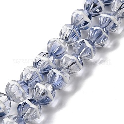 Chapelets de perles vernissées manuelles, avec l'émail, citrouille, bleu minuit, 10~10.5x11~12x10~10.5mm, Trou: 0.9mm, Environ 38 pcs/chapelet, 15.43''~15.75'' (39.2~40 cm)