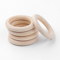 Anelli di collegamento in legno grezzo, anelli di legno di macramè naturale, anello, papayawhip, 49~50x8mm, Foro: 33~34 mm
