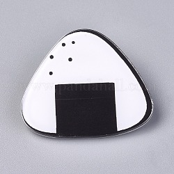 Insignias de acrílico broches, Lindo pin de solapa, Para ropa bolsos chaquetas accesorios artesanía diy, Onigiri, blanco, 34.5x41x8.5 mm, pin: 0.8 mm