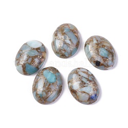 Cabochons en amazonite synthétique, teinte, ovale, 25~25.5x18~18.5x7.2mm