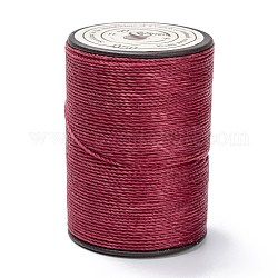 Round Waxed Polyester Thread String, Micro Macrame Cord, Twisted Cord, for Leather Sewing Stitching, FireBrick, 0.65mm, about 87.48 yards(80m)/roll