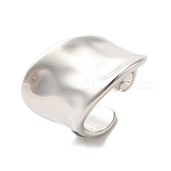 Латунные открытые кольца манжеты, широкая полоса кольца, платина, размер США 7 1/4 (17.5 мм)