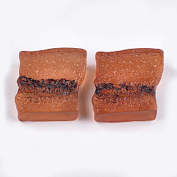 Resin Cabochons, Meat, Imitation Food, Chocolate, 27x30x10.5mm